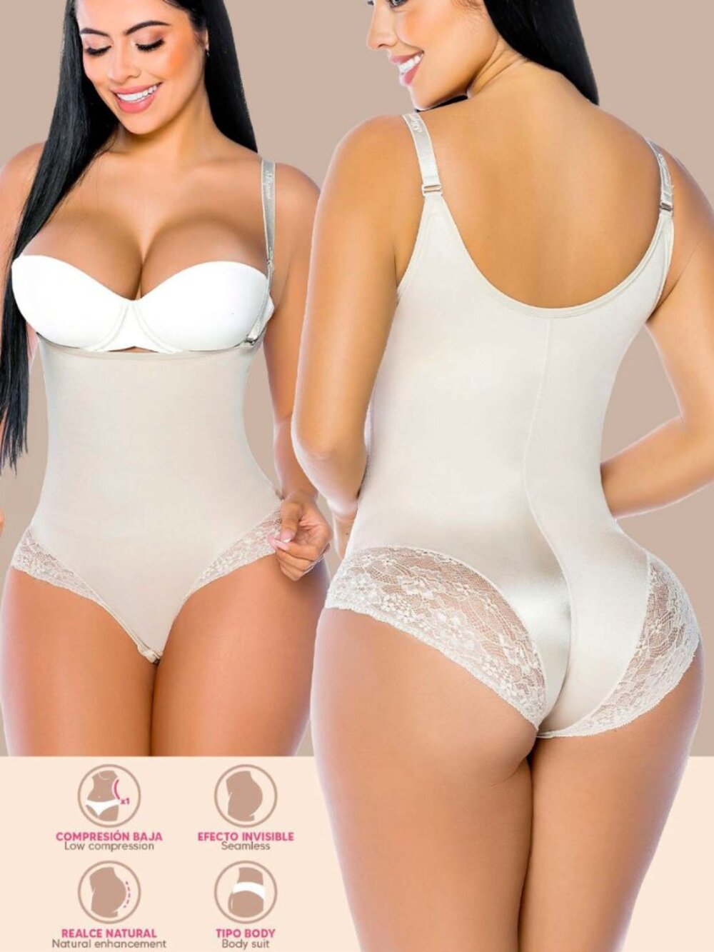 Stagmi Colombian Faja Lace Bodysuit Waist Butt Shaper Shapewear 2-Pack New Tags! - Picture 6 of 16
